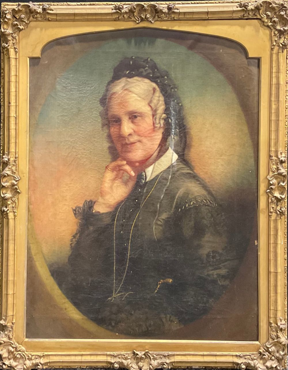 English School (19th century) Portrait of a Matriarch oil on canvas, 90cm x 67cm - Bild 2 aus 3