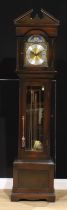 A mahogany longcase clock, rolling moon phase to arch, 195cm high, 47cm wide, 27.5cm deep