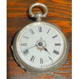 A Victorian silver fob watch, Birmingham 1885