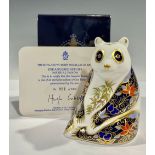 A Royal Crown Derby paperweight, Imperial Panda, Sinclairs' Endangered Species exclusive, limited