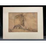 Reginal Frank Knowles Drewe (1875 - 1951) Windmill signed, watercolour, 22.5cm x 33.5cm