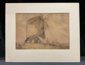 Reginal Frank Knowles Drewe (1875 - 1951) Windmill signed, watercolour, 22.5cm x 33.5cm