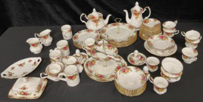 A Royal Albert Old Country Roses pattern dinner, tea and coffee service for six, comprising dinner