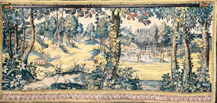 A 20th century Tapestry with hanging bar and original receipt, 99cm x 206cm