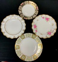 Royal Crown Derby plates including ‘Green Derby Panel’, ‘Lombardy’, ’Royal Pinxton Roses’, ’