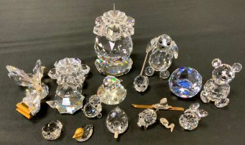 Swarovski and similar models, ski and boot, butterfly, Owls, candle holders. etc