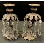 A pair of 19th century bronze candle lustres, c.1860