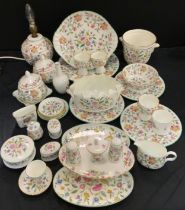 Minton Haddon hall and Marlow table china inc planters, table lamp, plates, bowls, salt and