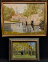 Nick Bartlett, The Path to Chatsworth, signed, oil on board, 16cm x 24cm; another oil on board,