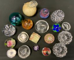 Paperweights - Mats Jonasson for Orrefors Swedish lead crystal birds; others Apple, petroleum globe,