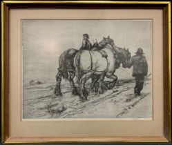 Frederick Cecil Jones (bn. 1891), ‘Heavy Horses, and a light load’, signed in pencil to lower