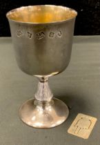 A silver Queen Elizabeth II 1977 silver jubilee goblet, Birmingham 1977; silver book mark, 149.3g