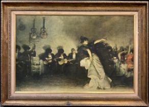 John Singer Sargent, after, El Jaleo, print on canvas, 59cm x 90cm.