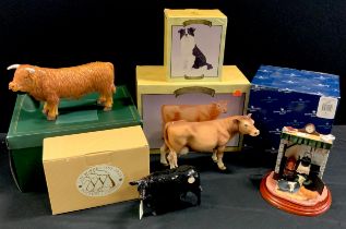 Border Fine Arts ‘Well farmed’ , 17cm high, Jersey cow, 23cm high, Aberdeen Angus Cow, 11cm; etc (5)