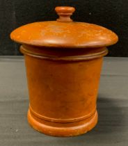 Treen - a large 19th century boxwood string box