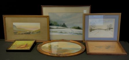 Pictures and Prints - M.D.Eyley 'Winter Snow', water colour, signed, 23cm x 30cm, C.H.Martin,