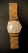 A Rotary 9ct rose gold cased Super Sports wristwatch, Birmingham 1956, presented by the Miners