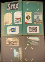 An Early 20th century and later post card album inc sculptural, humorous, topographical, maritime