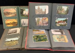 Postcards - four Edwardian postcard albums containing approx 500 cards inc Sheffield, Barnsley,