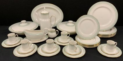 A Royal Doulton Berkshire pattern dinner and coffee set inc two tureens and covers, coffee pot, oval
