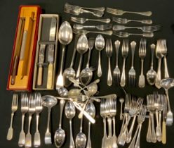 A quantity of 20th century epns and other flatware; etc