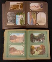 Postcards & Ephemera - two Edwardian and later postcard albums containing over 500 cards inc