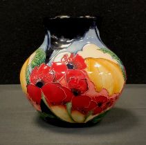 A Moorcroft Forever England ovoid vase, tube lined cornfields and poppies, designed by Vicky Lovatt,