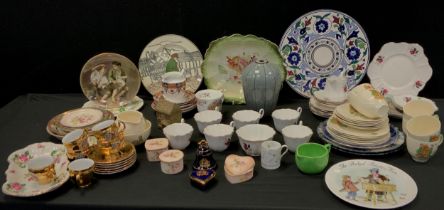 Ceramics - Denby pottery lamp base, Staffordshire tea sets, Royal Doulton, Palissy etc qty