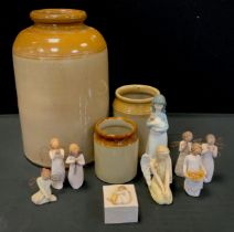 Ceraics - stoneware 3 1/2 gallon jar, others smaller, Nao figure etc