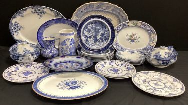 Blue and white - late 19th century blue and white including; a pair of aesthetic movement tureens,