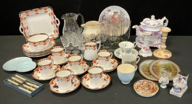 Ceramics and glass - Pratt ware pot lid, 10cm dia, early 20th century tea pot, Victorian fairing,