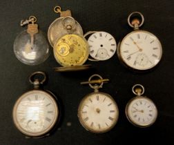 Watches - an Edwardian silver Prescot open face pocket watch, Birmingham 1905; others continental