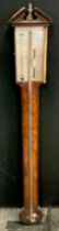 A George III mahogany stick barometer, silvered register inscribed 'G.Gobbo. York', alcohol