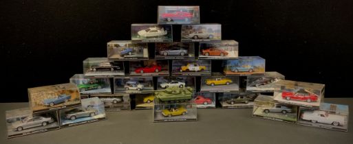 James Bond Delprado model vehicles, inc Aston Martin DB5, Lotus submarine, BMW etc, mostly cased (