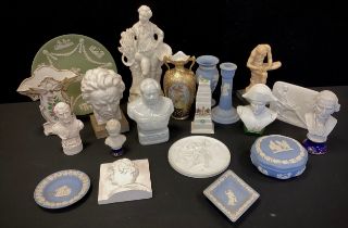 Ceramics - Royal Copenhagen; Wedgwood jasperware; a model of Spinario; a Chinese bust of Chairman