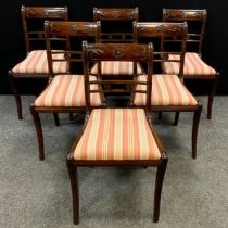 A set of six William IV style mahogany dining chairs, (6).