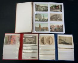 Postcards - Edwardian and later, in three folders inc humorous, topographical, maritime inc Japanese