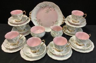 A Royal Albert ‘Braemar’ pattern tea set for eight comprised of; sandwich plate, milk jug, sugar
