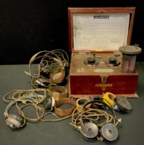 A Gecophone Crystal Detector Set No 2, in a mahogany case, circa 1920, with original instruction