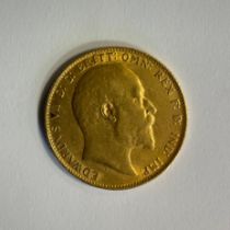 An Edward VII sovereign, 1906, London mint, 8g