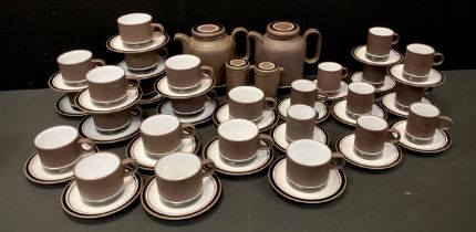 A Hornsea ‘ Lancaster vitramic contrast’ pattern, tea and coffee service for ten including; ten