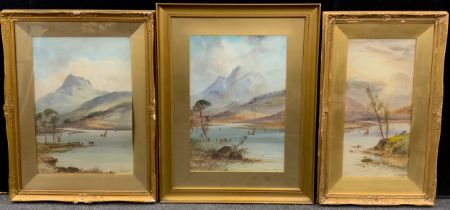 W. H. Earp, Caledonia, signed, watercolour, 75.5cm x 58.5cm frame size; another two, similar, (3).