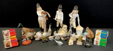 Ceramics - three Coalport Pauline Shone figures, The Riding Lesson, Feeding Time and The Stable