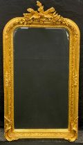 A Louis XIV style ‘Baroque’, arched, gilt-wood effect mirror, 158.5cm high x 84cm wide.