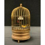 A modern birdcage timepiece, mechanical movement, 18cm tall