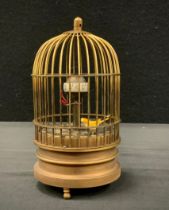 A modern birdcage timepiece, mechanical movement, 18cm tall