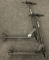 Two Zinc Eco folding electric scooters, (2).