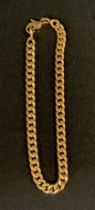 An 18ct gold curb link bracelet, marks worn, stamped 750, 18cm long, 13.8g
