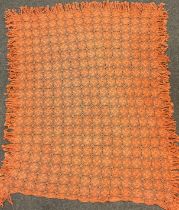 A late 19th / early 20th century crochet double to king size bed throw, 250cm x 195cm.