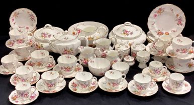 An extensive Royal Crown Derby Posies pattern dinner and tea set, for six inc two tureens and